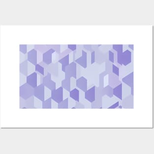 Abstract Geometric Hexagonal Pattern - purple pastel scheme Posters and Art